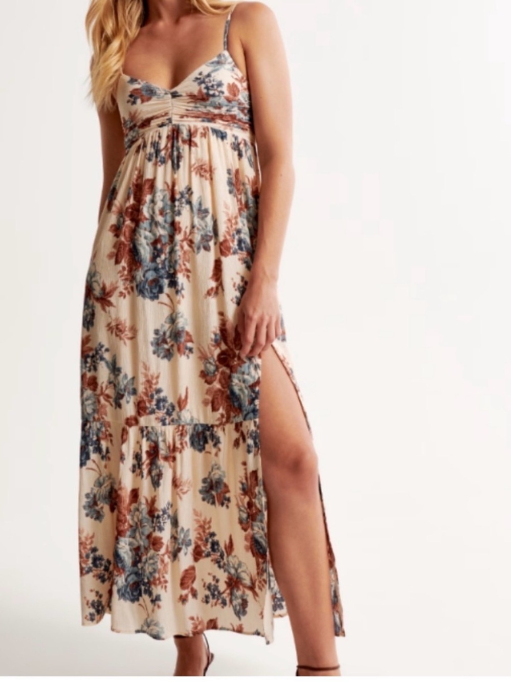 Abercrombie & Fitch Floral Smocked Maxi Dress Small Petite